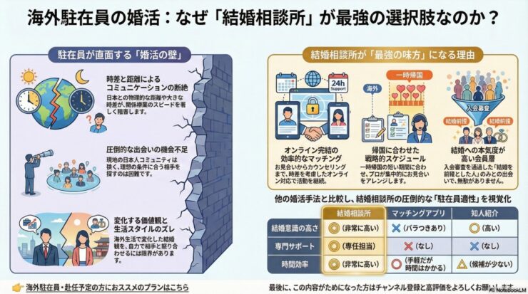 海外駐在員の婚活方法に結婚相談所がおススメの理由とは？のイメージ画像