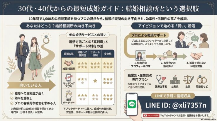 結婚相談所での婚活に向いている人と向いていない人の違いとは？のイメージ画像