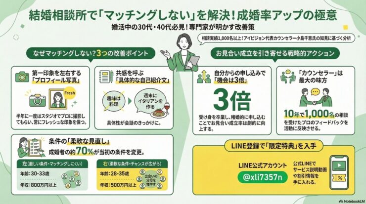 結婚相談所でマッチングしない！お見合い成立のコツとは？のイメージ画像