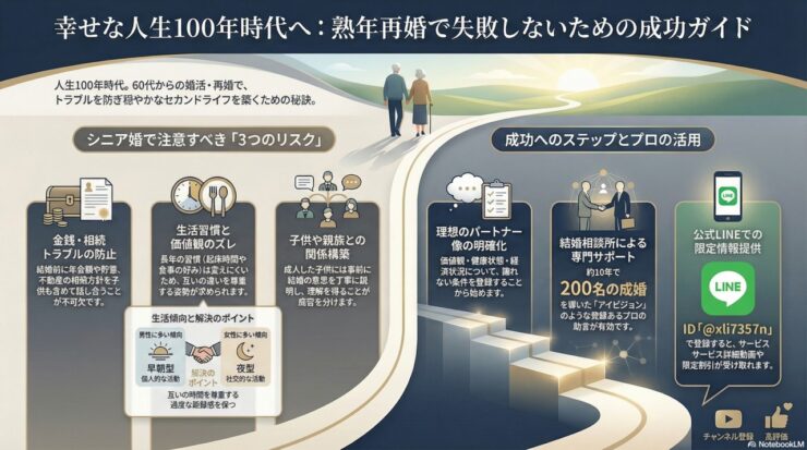 熟年再婚で失敗しない為に！後悔しないシニア婚とはのイメージ画像