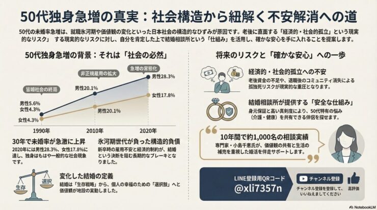 50代独身急増の理由は社会の必然？不安を消す結婚のススメ